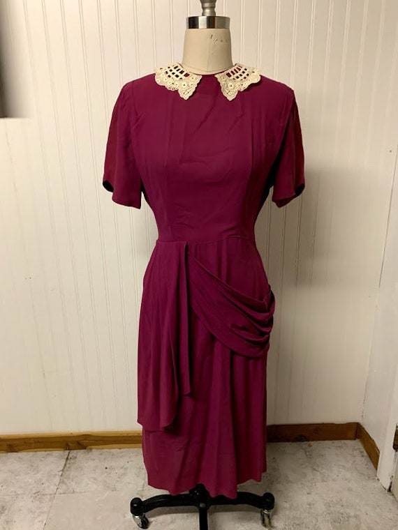 1940's Elinor Gay Crepe Dress