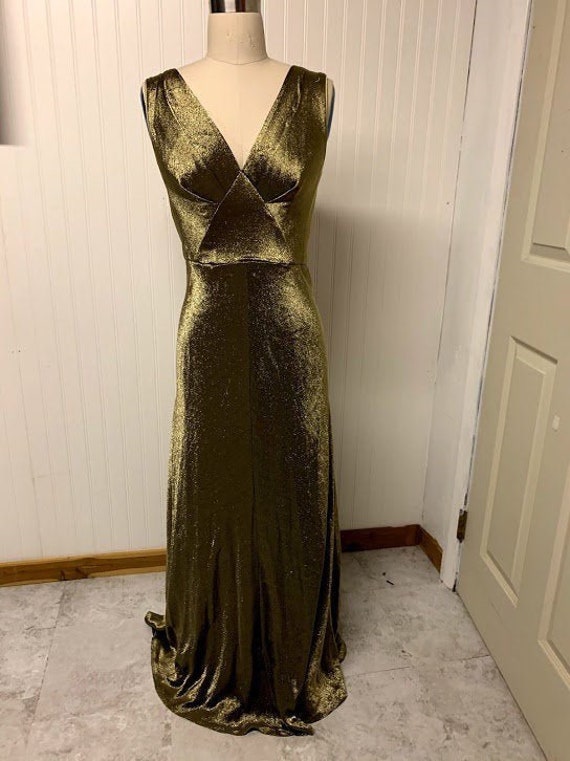 1930’s Inspired Gold Lame Dress