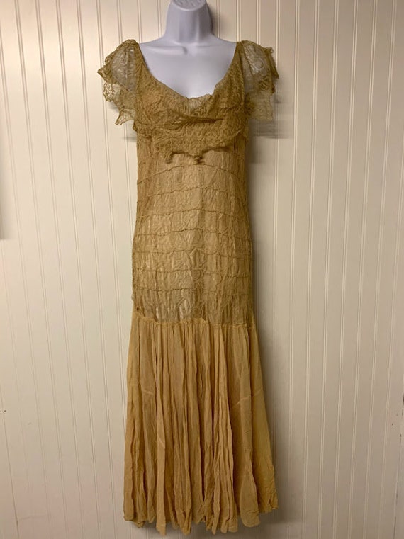 1930's Lace and Chiffon Dress