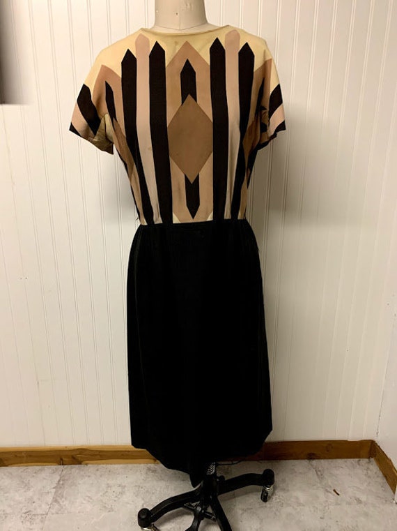 1940's Art Deco Printed Day Dress