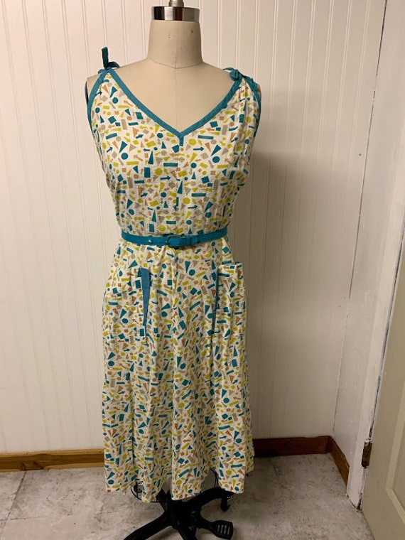 1940's Cotton Printed Dress