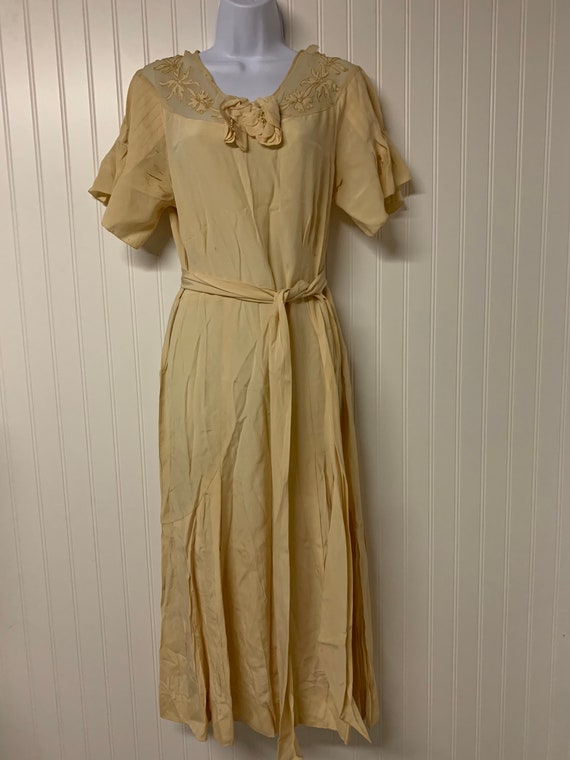 1930’s Crepe Dress with Appliqué Neckline