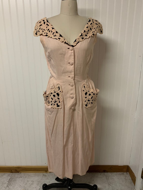 1940’s Pink Linen Dress