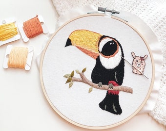 Toucan Bird Completed Embroidery Hoop | Nursery Decor | Kids room decor