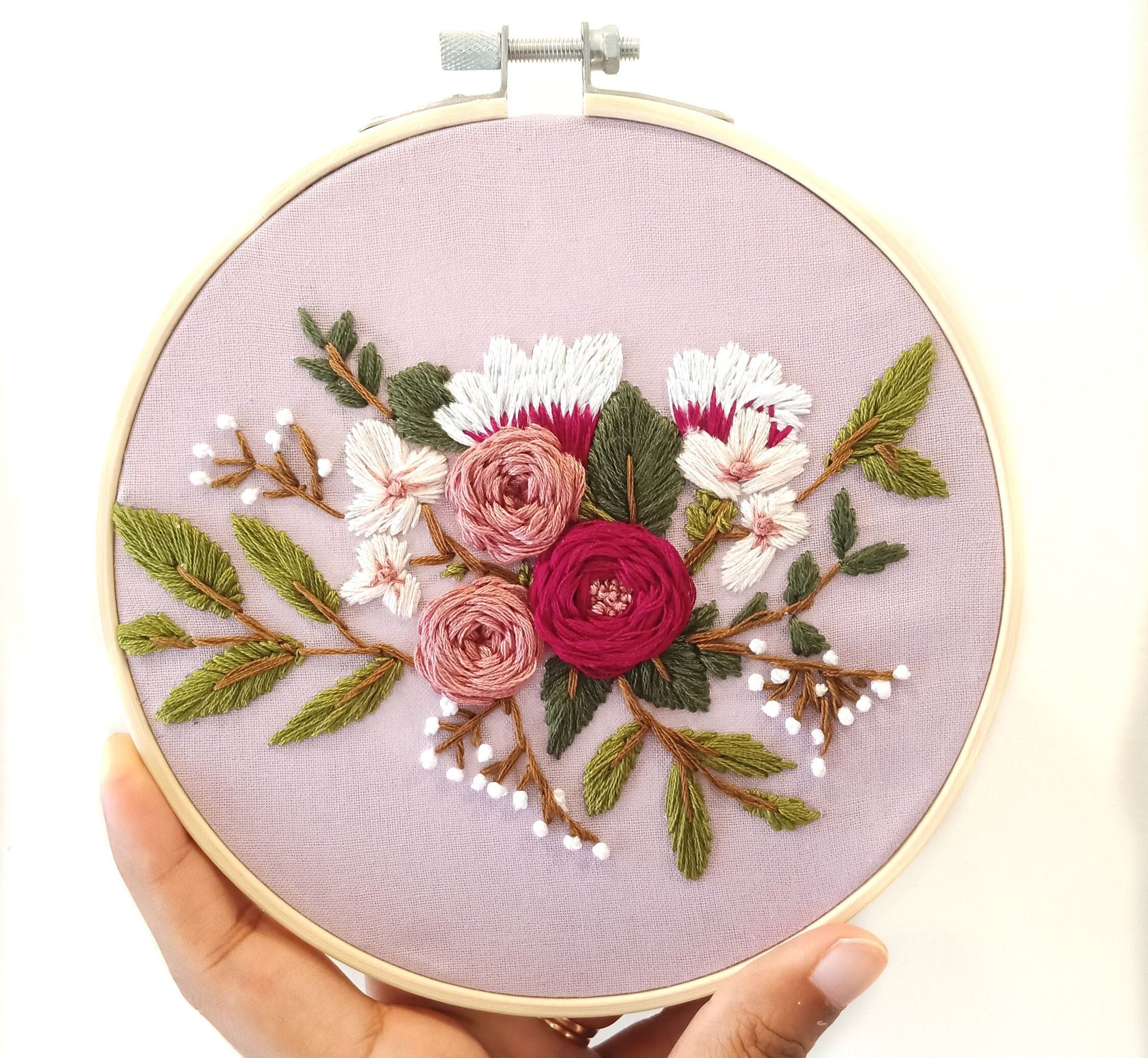 Floral Embroidery Pattern for Beginners Etsy