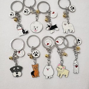 Dog Keychain / Dog Tags Tassle Keychain / Maltese /  French Bulldog / Shiba Inu / Yorkie / Husky / Pomeranian / Poodle / schnauzer / Samoyed