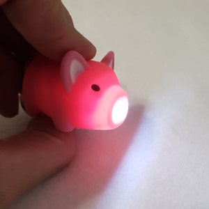 Pink 3D Pig Keychain with LED Nose Light and Sound Piggy Tan Black Beige image 7