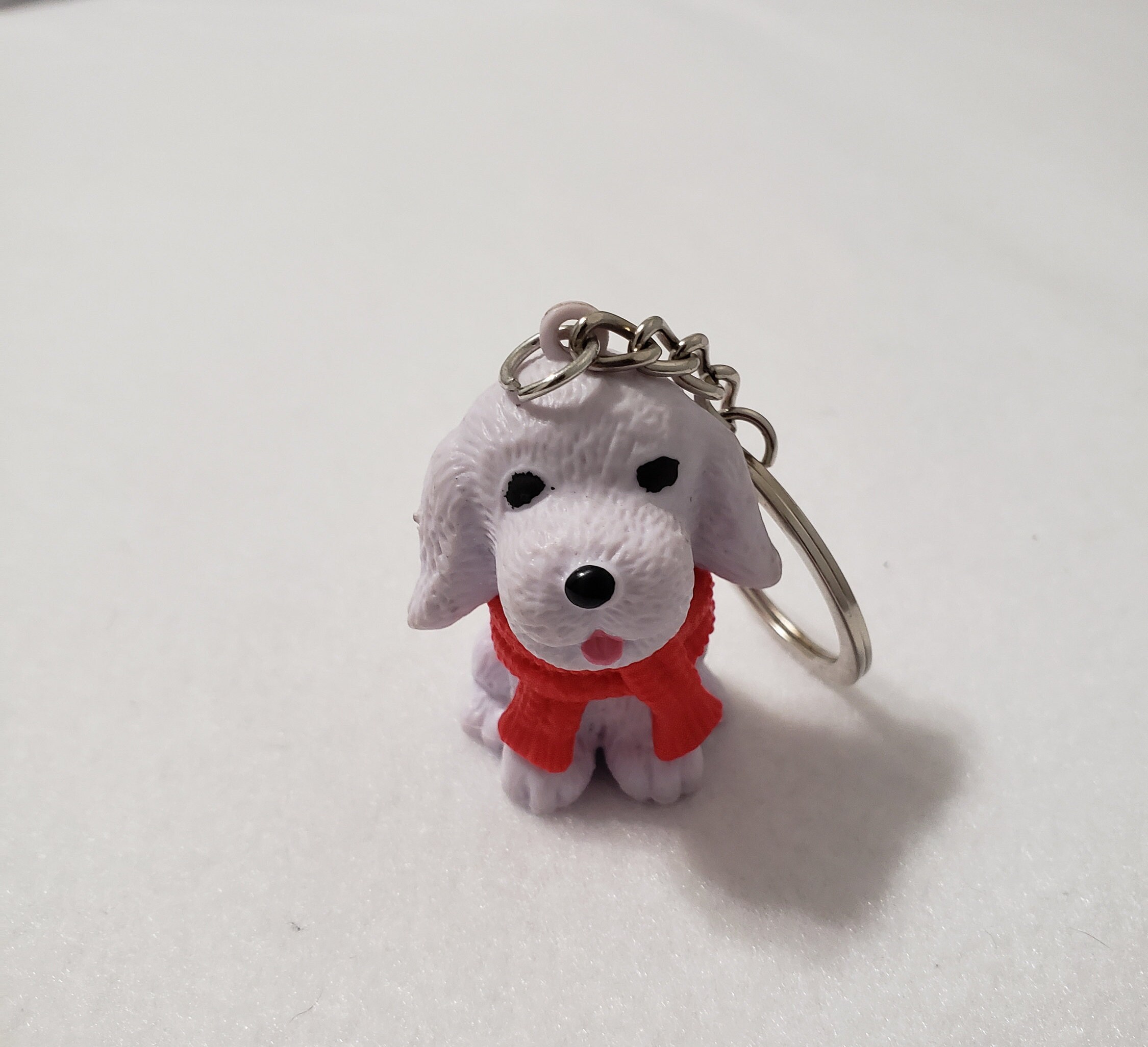Winter Dog Keychain / Christmas Dog / Dog Tags Tassle Keychain