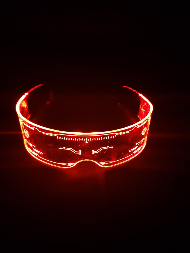 7 Color in One LED Visor Glasses Cyberpunk / Futuristic / Etsy