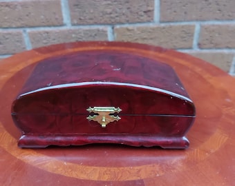 Vintage wooden jewellery small chest box
