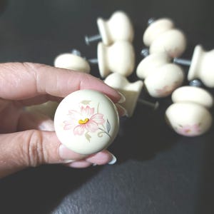 Vintage 10 ceramic furniture knobs handles