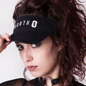 Black Visor Hat Cap, Summer Hat, Black Hat, Black Headband, Goth Hair Accessories, Goth Grunge Clothes, Alternative Clothing, Street Style