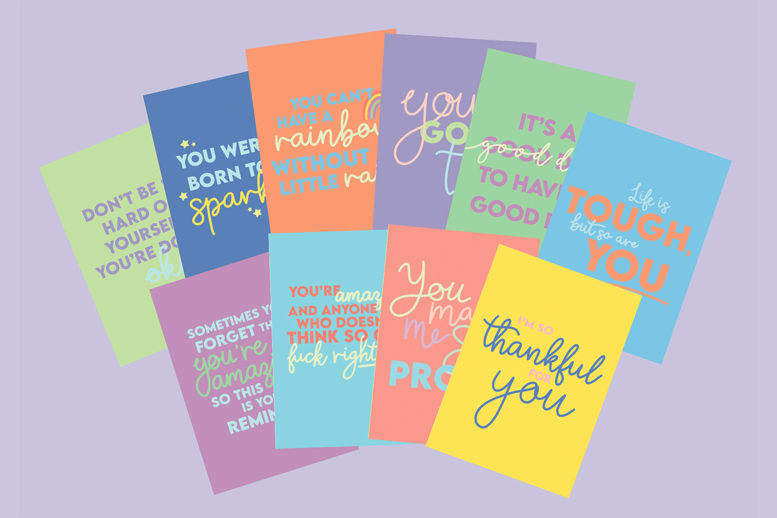 Set of 10 Positive Postcards Motivational Post Card Etsy UK
