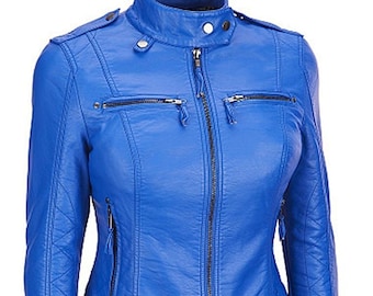 coral leather jacket