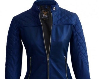 a blue jacket