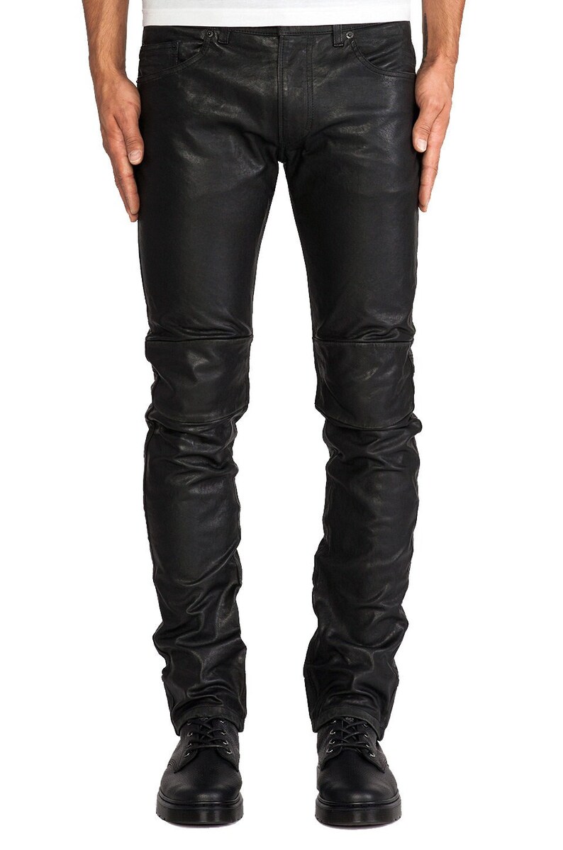 Mens Leather Pants Stylish Leather Outfits Motorcycle Biker - Etsy