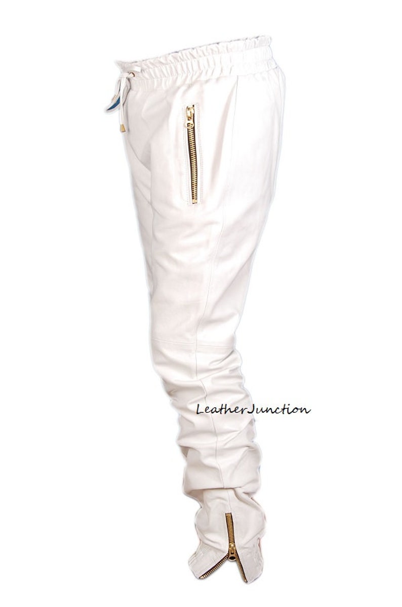 Leather Sweat Pants Buy Men Genuine Pure Real Leather Gents Etsy