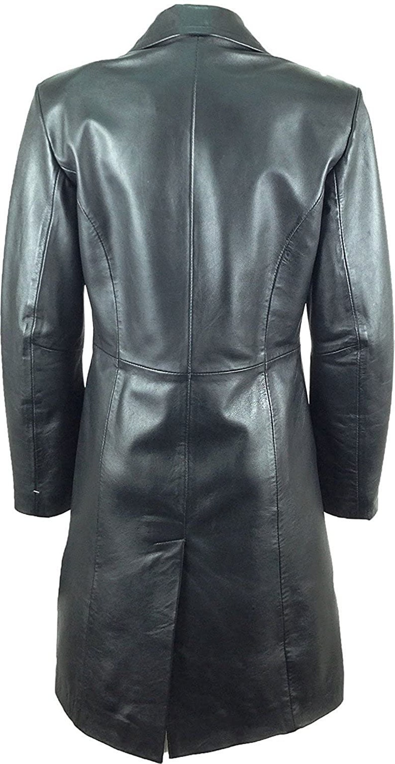 Women's Genuine Sheepskin Real Leather Long Trench Coat Etsy
