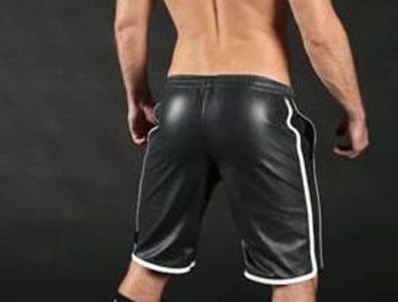 Genuine Lambskin Black Leather Shorts for Men main image 1