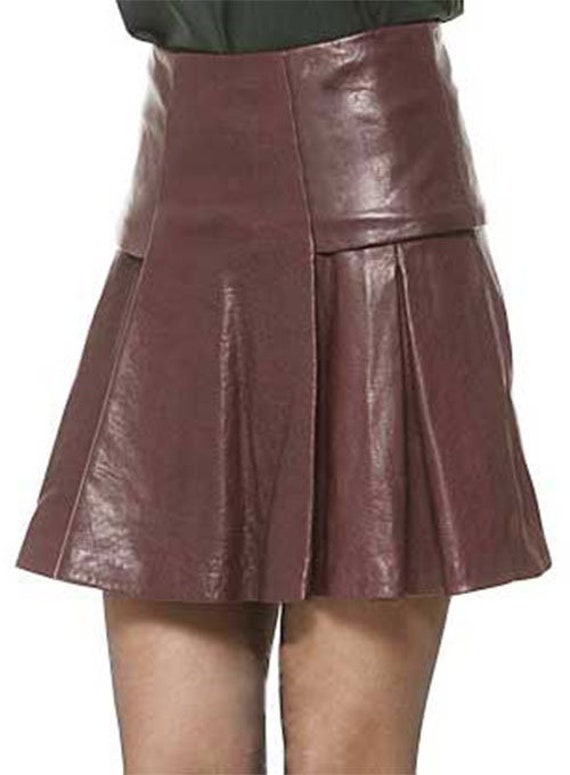 Amazon.com: GAMISS Pleated Skirts for Women High Waisted PU Faux Leather  Skirts Mini Skirt Light Coffee, M : Clothing, Shoes & Jewelry