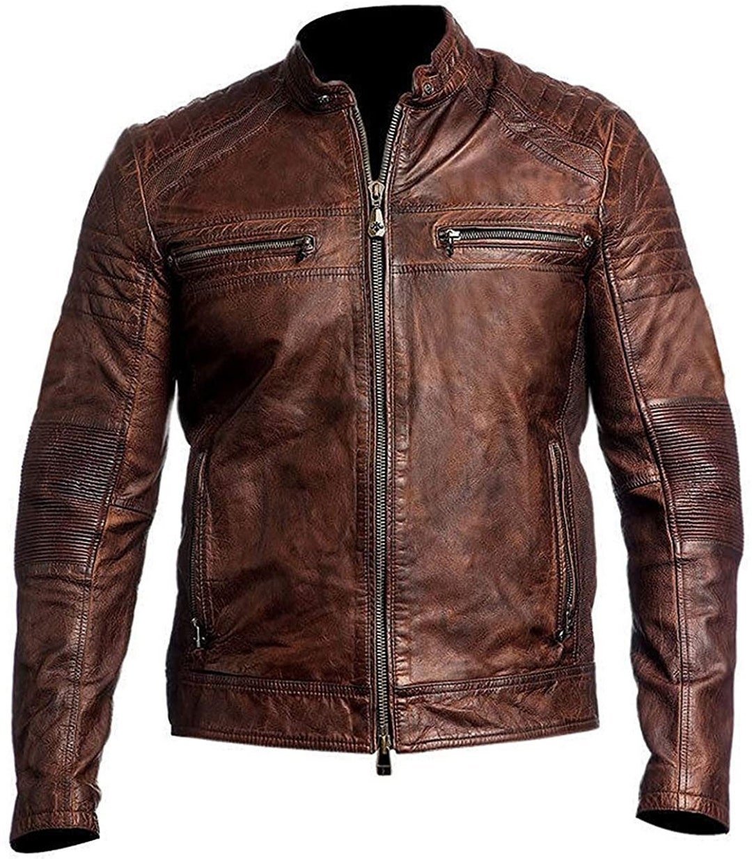New Men Motorcycle Lambskin Leather Jacket Coat Size XS S M L XL - Etsy