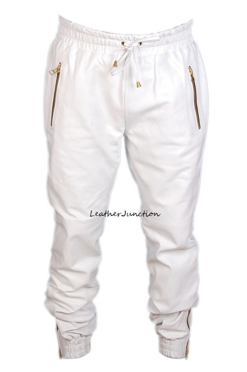 Leather Sweat Pants Buy Men Genuine Pure Real Leather Gents Etsy