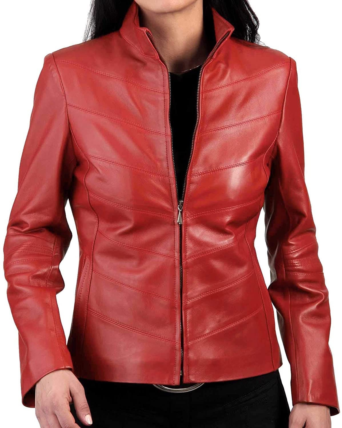 Red fitted hotsell jacket ladies