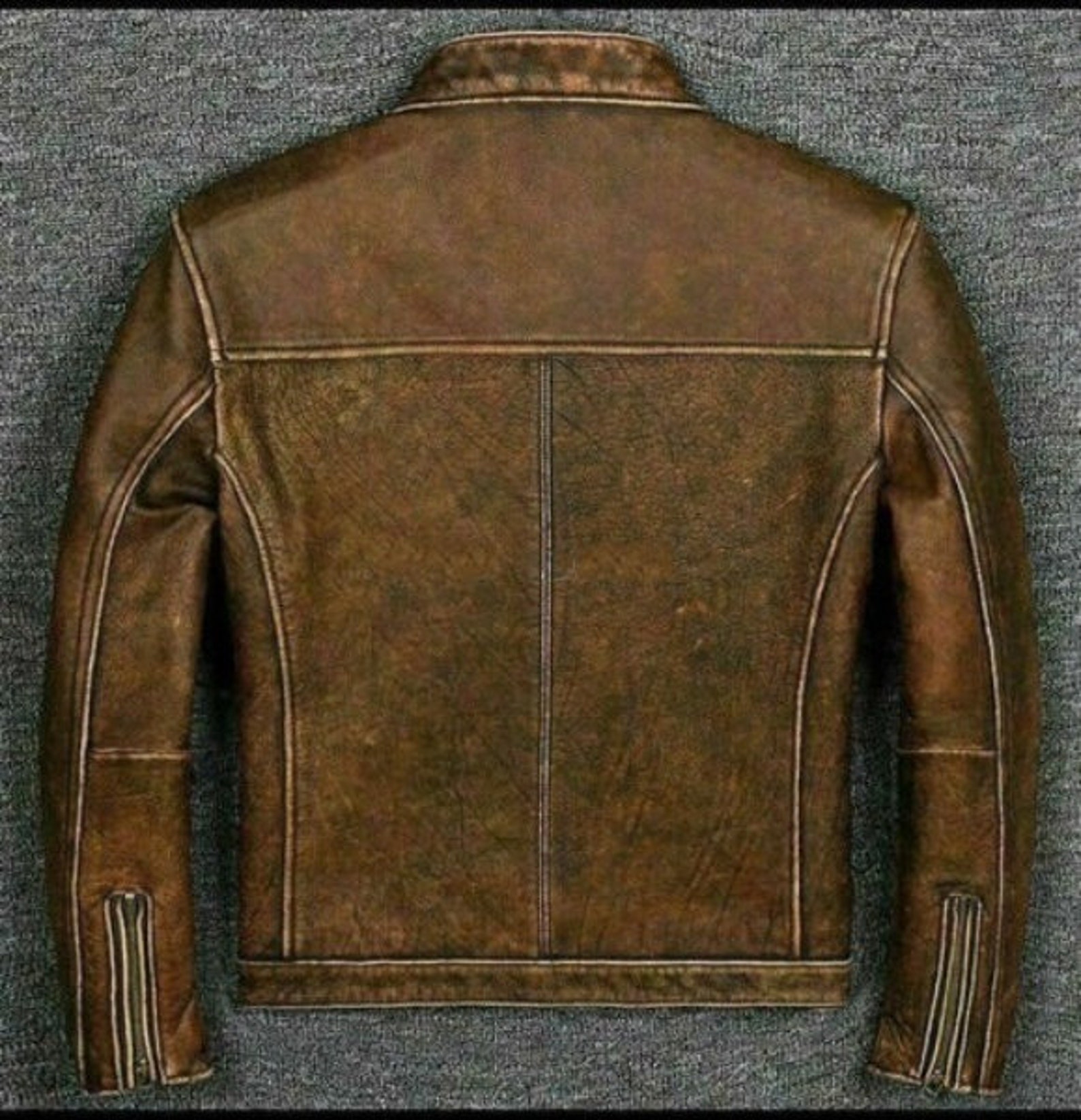 Men's Genuine Lambskin Leather Slim Fit Biker Brown - Etsy