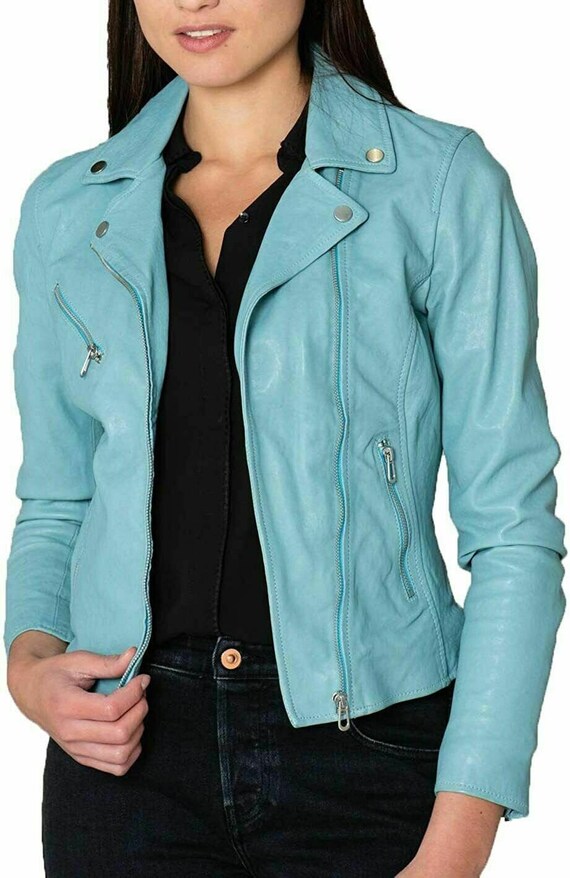 Aqua shop leather jacket
