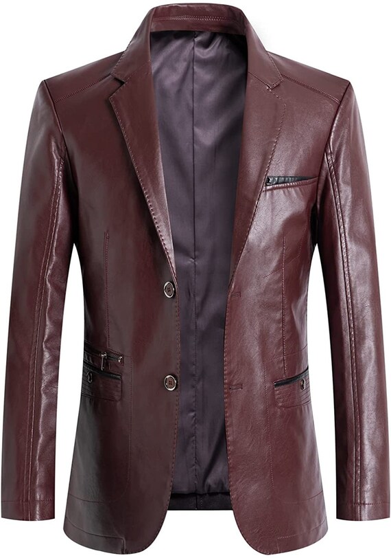 Men's lambskin top leather blazer