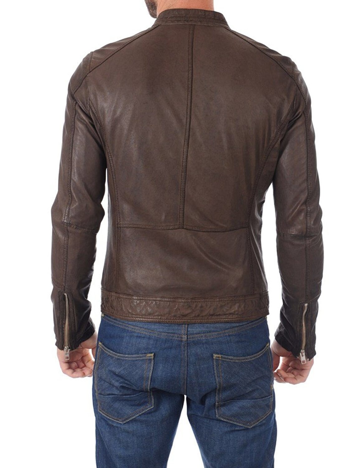 Men's Genuine Lambskin Leather Jacket Slim Fit Motorcycle - Etsy