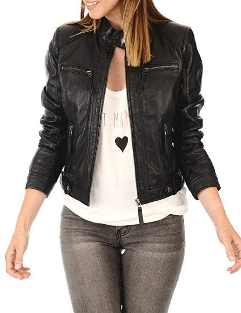 Brand New Genuine Soft Lambskin Leather Jacket for Women's Etsy