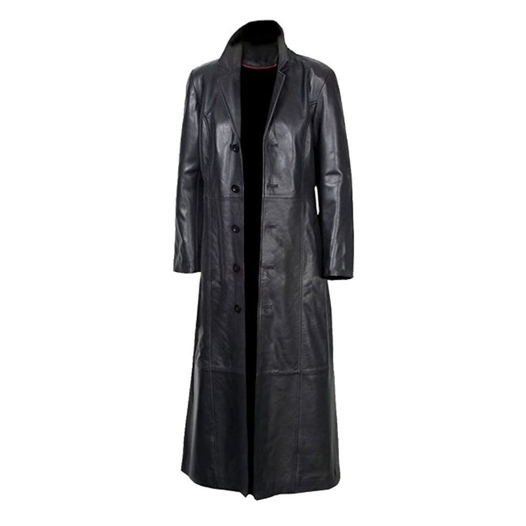 Men's Genuine Lambskin Leather Trench Long Coat Stylish - Etsy