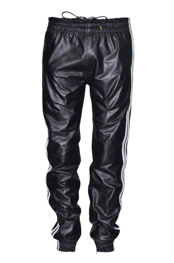 New mens Women leather Unisex Sweat pants Designer Joggers | Etsy