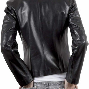 Women's Iconic Black Bomber Leather Jacket - Stars Jacket