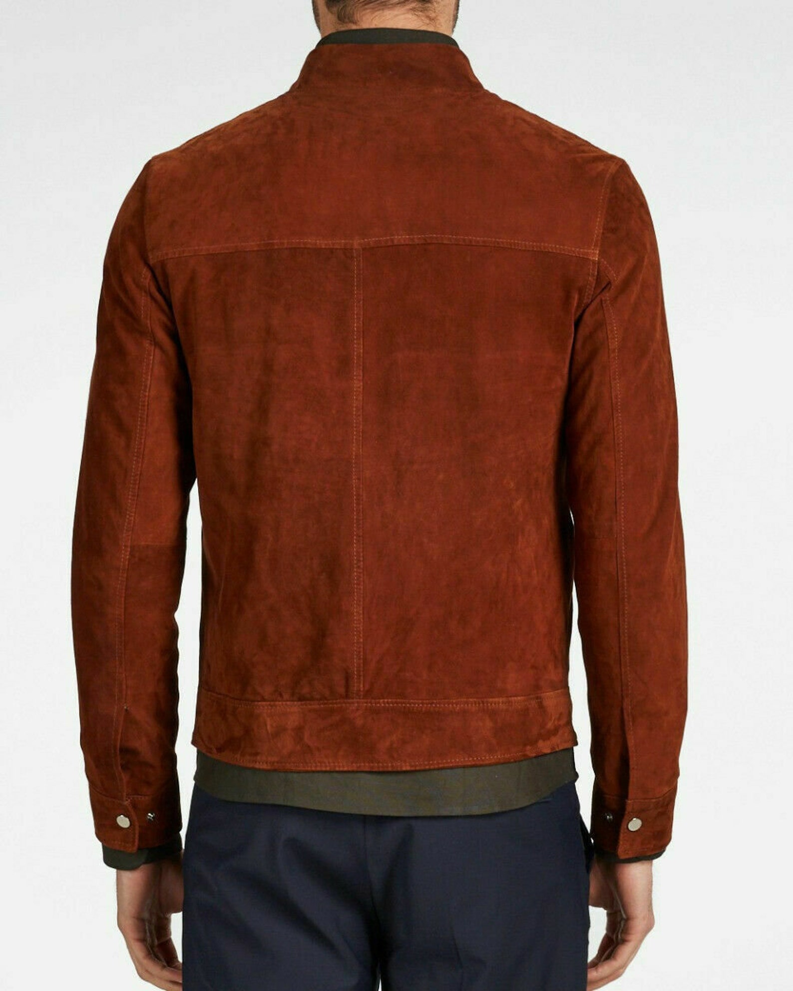 New Men's Sheepskin Suede 100% Leather Jacket Biker Brown - Etsy