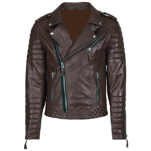 Men's Real Lambskin Leather Jacket Slim Fit Motorcycle Jacket - Etsy