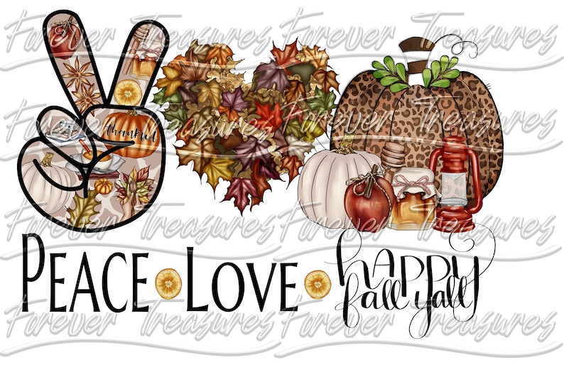 Fall Peace Sign Peace Love Fall Y'all - Etsy
