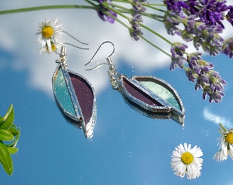 Glass earrings stained glass Tiffanytechnik