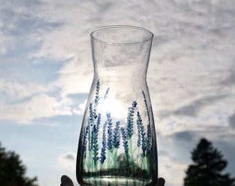 Glass vase with stained glass
