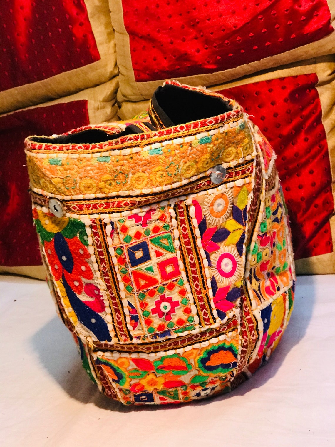 Radha Krishna Emporium Handmade Embroidery Bag Multicolored Etsy