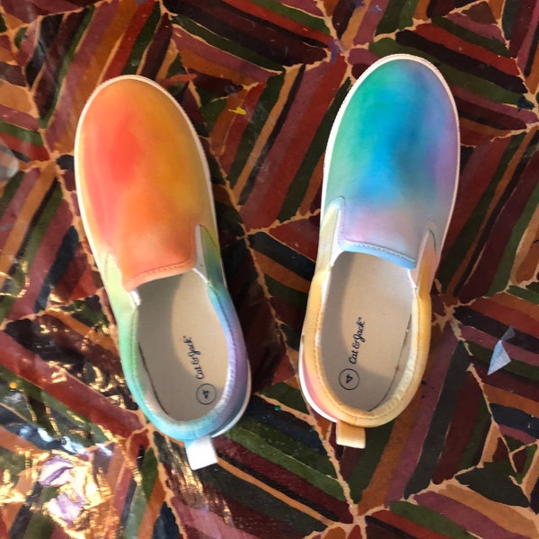 Watercolor Slip-on shoes custom sizing