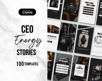 Szablon Instagram Stories, Szablony IG Stories, Luksusowe Instagram Stories, Historie Business Coach, Szablon Czarno-biały, Szablon Canva