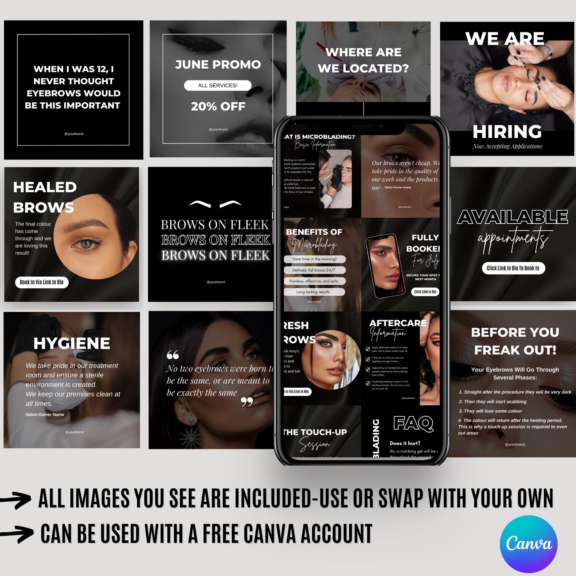 Microblading Instagram Template, Microblading Posts, PMU Instagram ...