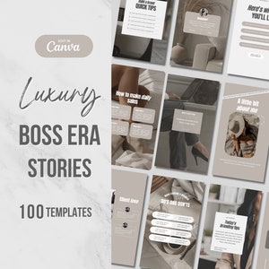 Instagram Story Template Business, Luxury Beige Aesthetic, Business Coach Stories, Canva Template, Digital Marketing, IG Stories Template