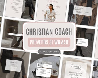 Vorlagen für christliche Coaches, Glaubensbasierte Vorlagen, Christliche Instagram- und Social-Media-Inhalte, Branding für Frauen nach den Prinzipien von Sprüche 31