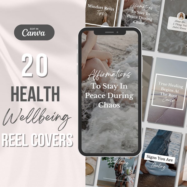 Reel Cover Template, Instagram Reel Cover, Spiritual Instagram, Reel Templates, Health and Wellness Coach, Wellbeing Instagram