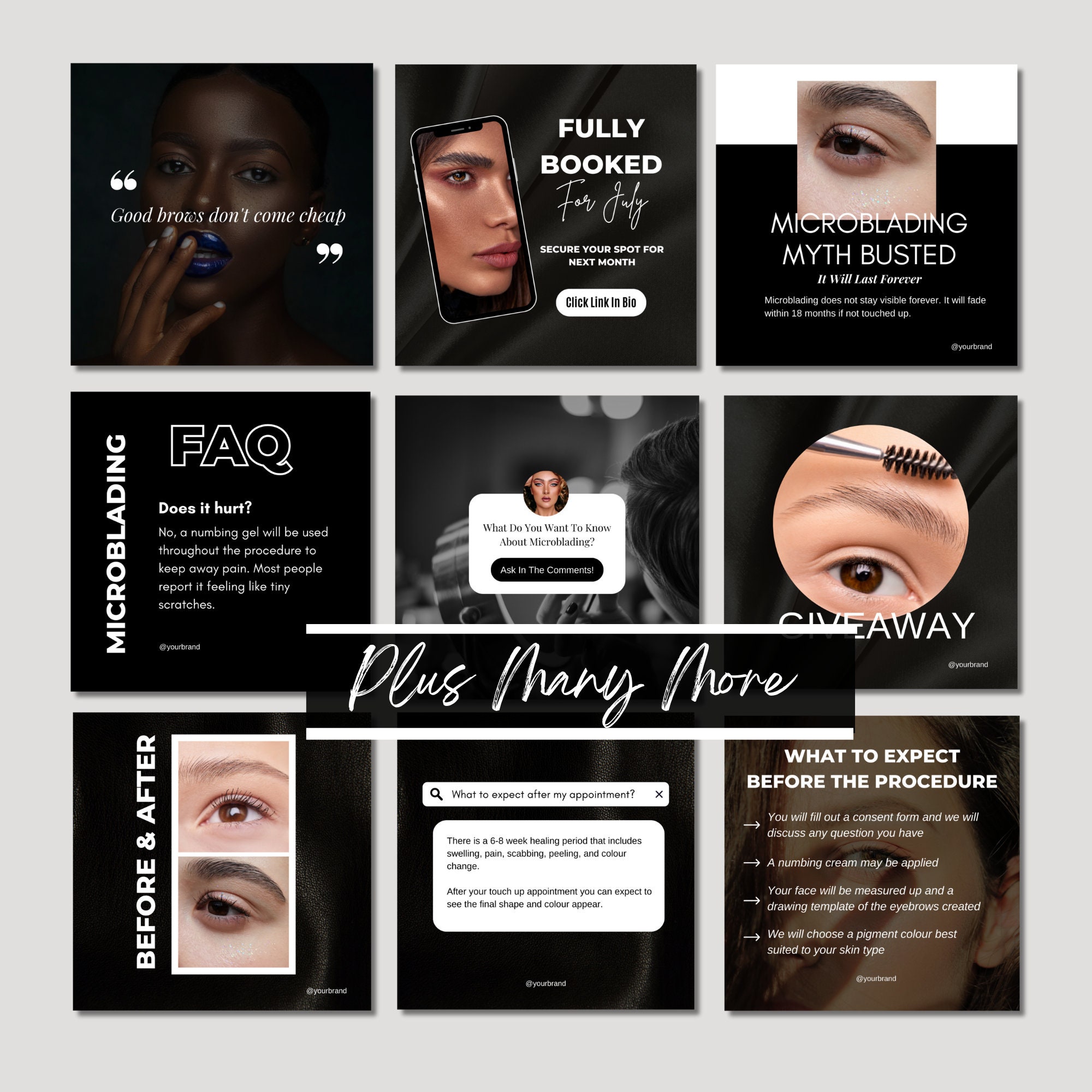 Microblading Instagram Template, Microblading Posts, PMU Instagram ...
