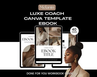 Ebook Template for Business Coaches | Editable Workbook & Guide | Luxury Black Woman Coach | Digital Product Lead Magnet