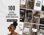 Instagram Story Template | Melanin Social Media Canva Templates | Faceless Digital Marketing Content | Black Woman Business Coach Posts